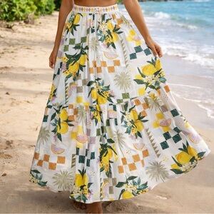 tropical post card skirt